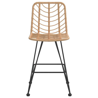 Bar Stool | Set of 2 | Black | Steel, polyethylene rattan | Standard