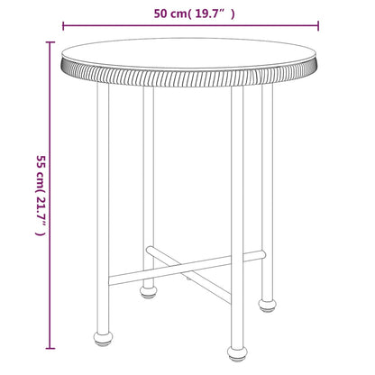 Dining Table Ø50 cm Tempered Glass and Steel