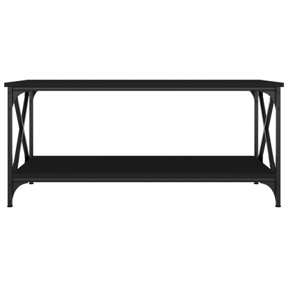 Coffee Table Black 100x50x45 cm Engineered Wood and Iron