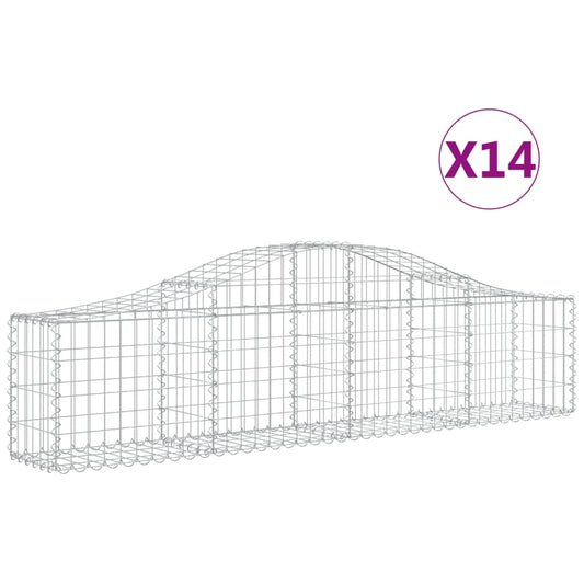 Arched Gabion Baskets 14 pcs 200x30x40/60 cm Galvanised Iron