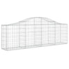 Arched Gabion Baskets 3 pcs 78.7"x11.8"x23.6"/31.5" Galvanized Iron