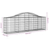 Arched Gabion Baskets 3 pcs 78.7"x11.8"x23.6"/31.5" Galvanized Iron