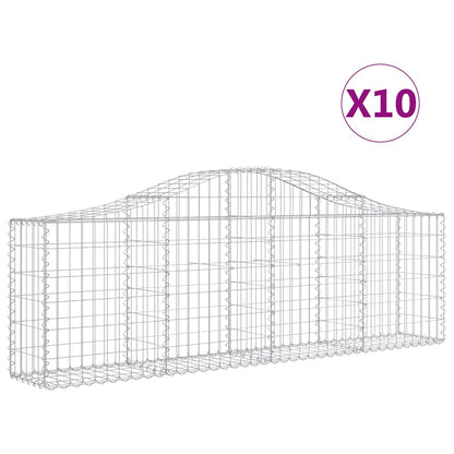 Arched Gabion Baskets 10 pcs 200x30x60/80 cm Galvanised Iron