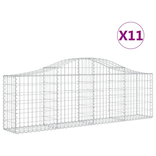 Arched Gabion Baskets 11 pcs 200x30x60/80 cm Galvanised Iron