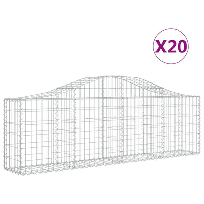 Arched Gabion Baskets 20 pcs 200x30x60/80 cm Galvanised Iron