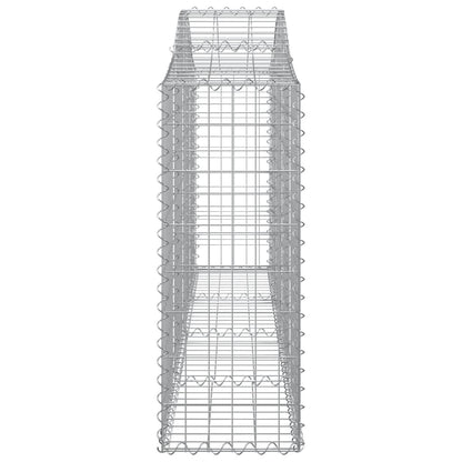 Arched Gabion Baskets 9 pcs 200x30x80/100 cm Galvanised Iron