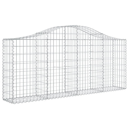 Arched Gabion Baskets 15 pcs 200x30x80/100 cm Galvanised Iron