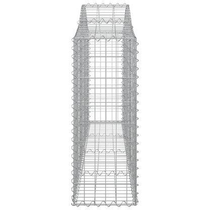 Arched Gabion Baskets 15 pcs 200x30x80/100 cm Galvanised Iron