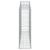 Arched Gabion Baskets 3 pcs 78.7"x11.8"x39.4"/47.2" Galvanized Iron