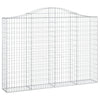 Arched Gabion Baskets 4 pcs 200x30x140/160 cm Galvanised Iron