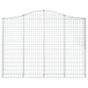 Arched Gabion Baskets 4 pcs 200x30x140/160 cm Galvanised Iron