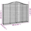Arched Gabion Baskets 4 pcs 200x30x140/160 cm Galvanised Iron