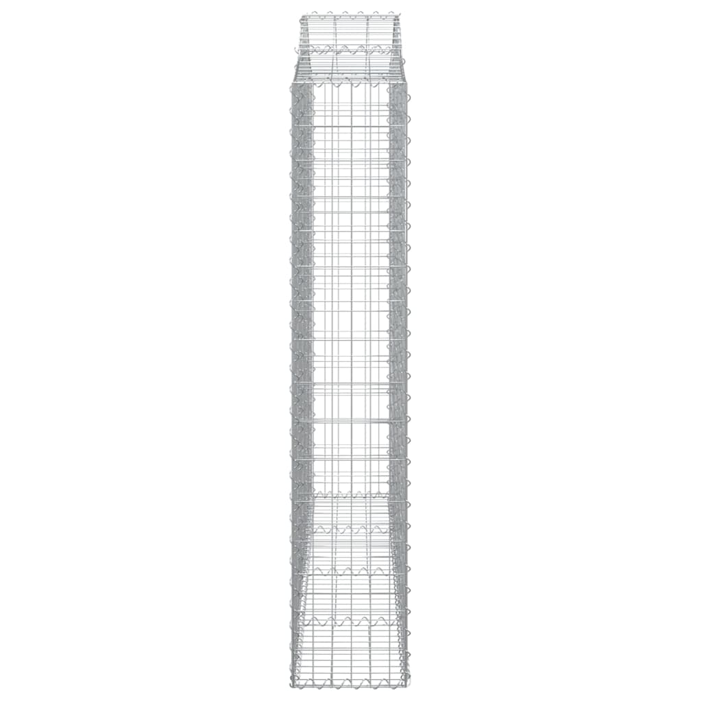 Arched Gabion Baskets 4 pcs 200x30x160/180 cm Galvanised Iron