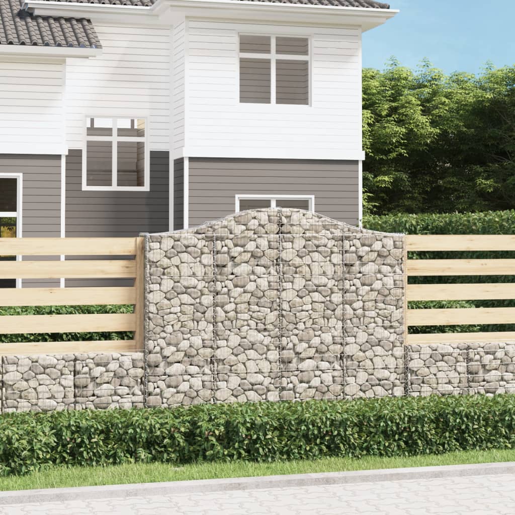 Arched Gabion Baskets 5 pcs 200x30x160/180 cm Galvanised Iron