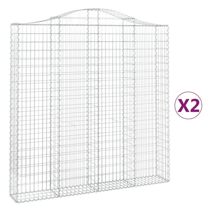 Arched Gabion Baskets 2 pcs 200x30x200/220 cm Galvanised Iron