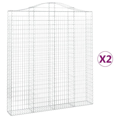 Arched Gabion Baskets 2 pcs 200x30x220/240 cm Galvanised Iron