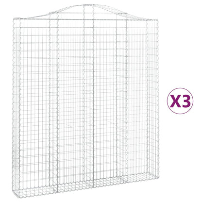 Arched Gabion Baskets 3 pcs 200x30x220/240 cm Galvanised Iron