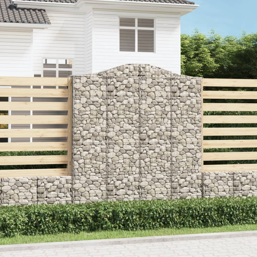 Arched Gabion Baskets 3 pcs 200x30x220/240 cm Galvanised Iron
