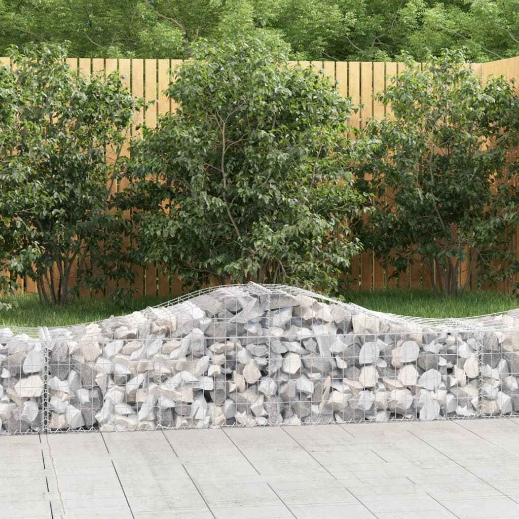 Arched Gabion Baskets 7 pcs 200x50x40/60 cm Galvanised Iron