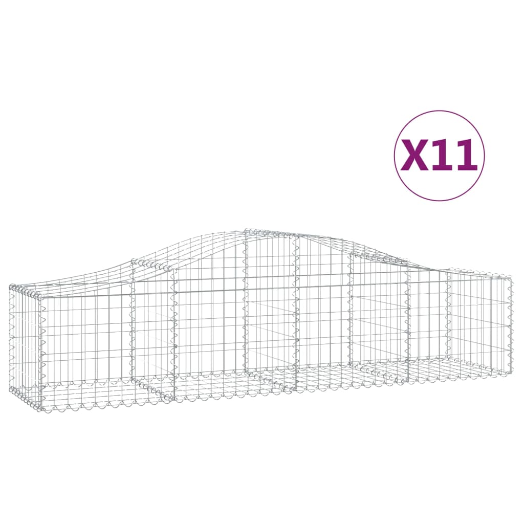 Arched Gabion Baskets 11 pcs 200x50x40/60 cm Galvanised Iron