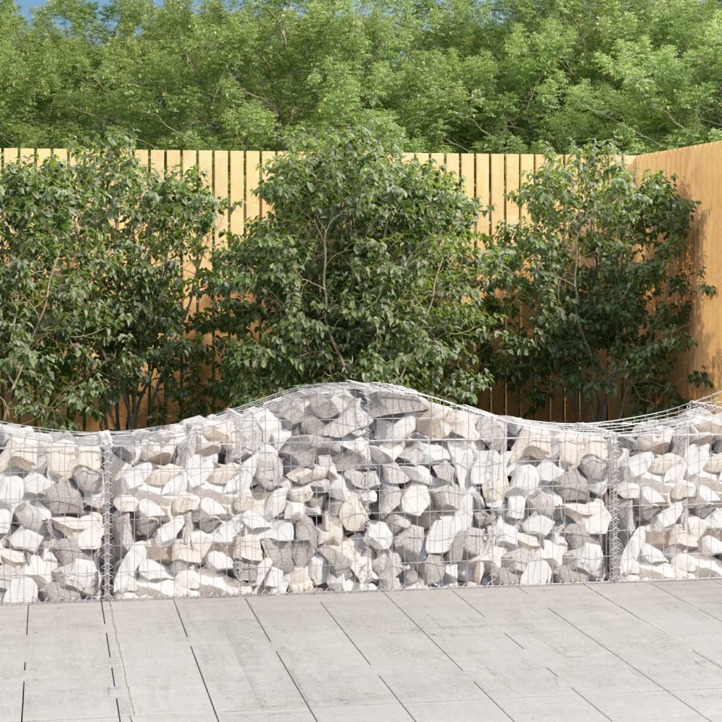Arched Gabion Baskets 25 pcs 200x50x60/80 cm Galvanised Iron