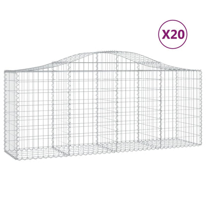 Arched Gabion Baskets 20 pcs 200x50x80/100 cm Galvanised Iron