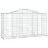 Arched Gabion Baskets 5 pcs 78.7"x19.7"x39.4"/47.2" Galvanized Iron