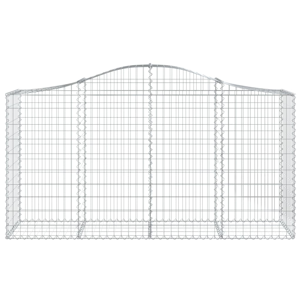 Arched Gabion Baskets 9 pcs 200x50x100/120 cm Galvanised Iron