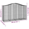 Arched Gabion Baskets 2 pcs 200x50x120/140 cm Galvanised Iron