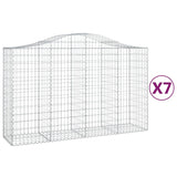 Arched Gabion Baskets 7 pcs 200x50x120/140 cm Galvanised Iron