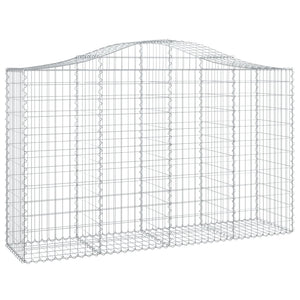 Arched Gabion Baskets 7 pcs 200x50x120/140 cm Galvanised Iron