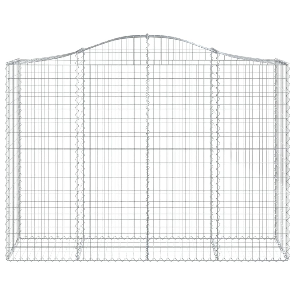 Arched Gabion Baskets 7 pcs 200x50x140/160 cm Galvanised Iron