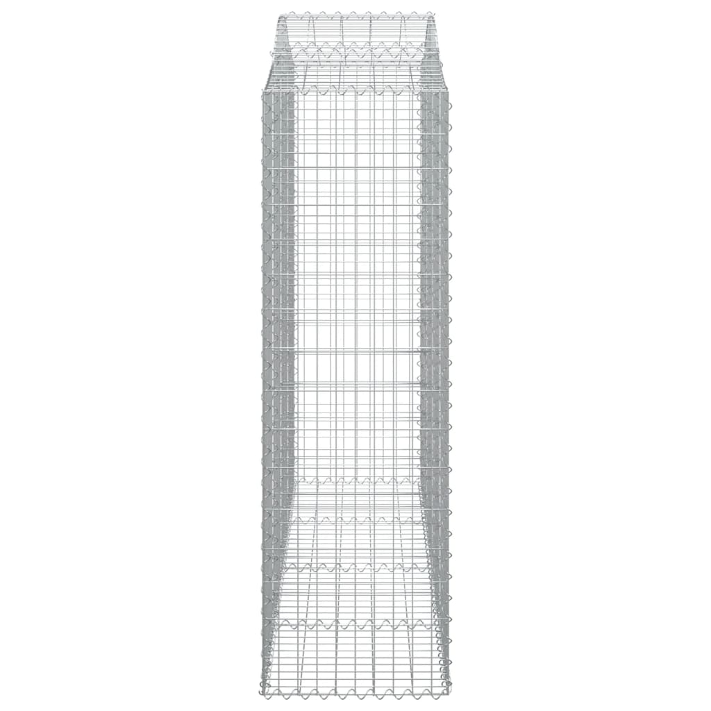 Arched Gabion Baskets 4 pcs 200x50x160/180 cm Galvanised Iron