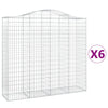 Arched Gabion Baskets 6 pcs 200x50x180/200 cm Galvanised Iron