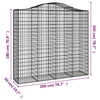 Arched Gabion Baskets 6 pcs 200x50x180/200 cm Galvanised Iron