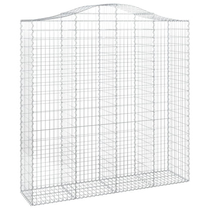 Arched Gabion Baskets 2 pcs 200x50x200/220 cm Galvanised Iron