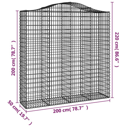 Arched Gabion Baskets 4 pcs 200x50x200/220 cm Galvanised Iron
