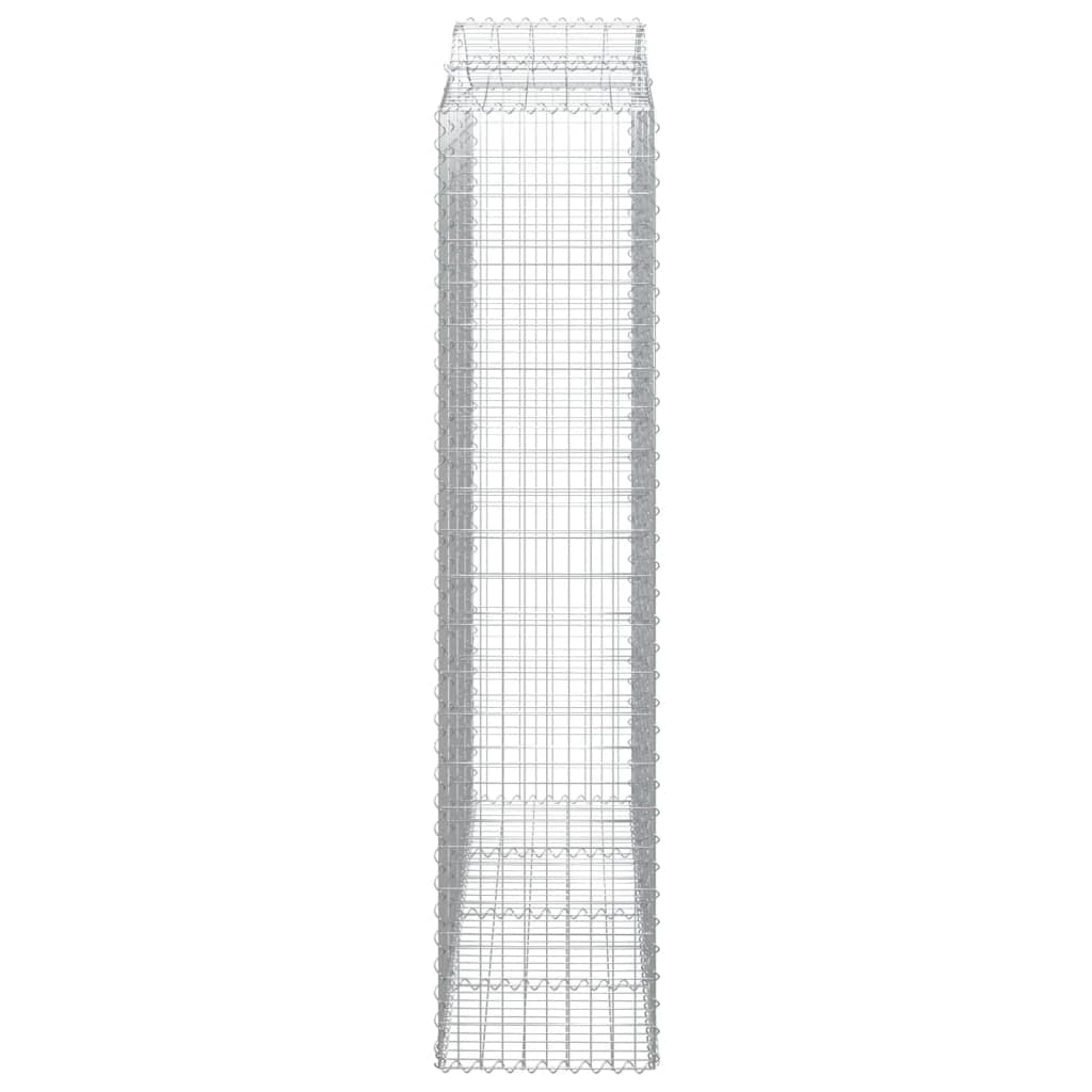 Arched Gabion Baskets 4 pcs 200x50x220/240 cm Galvanised Iron