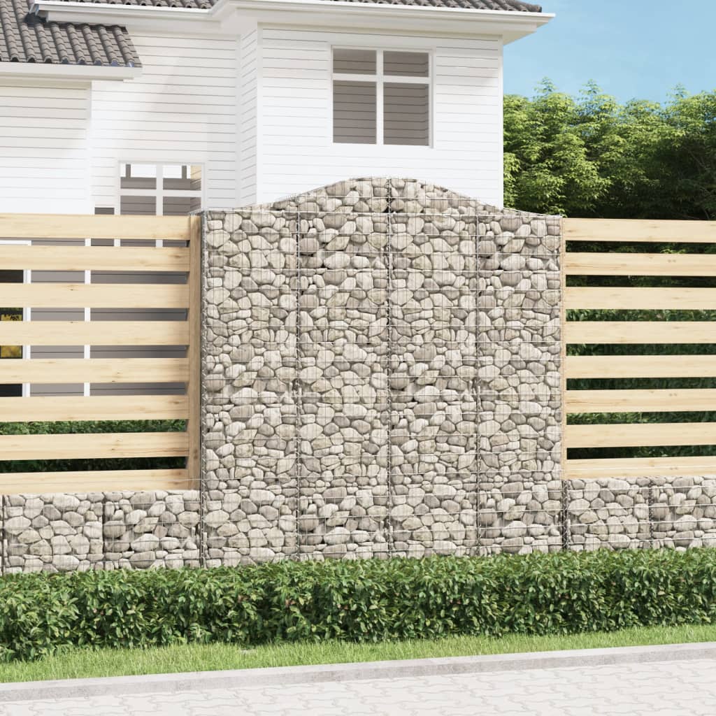 Arched Gabion Baskets 6 pcs 200x50x220/240 cm Galvanised Iron