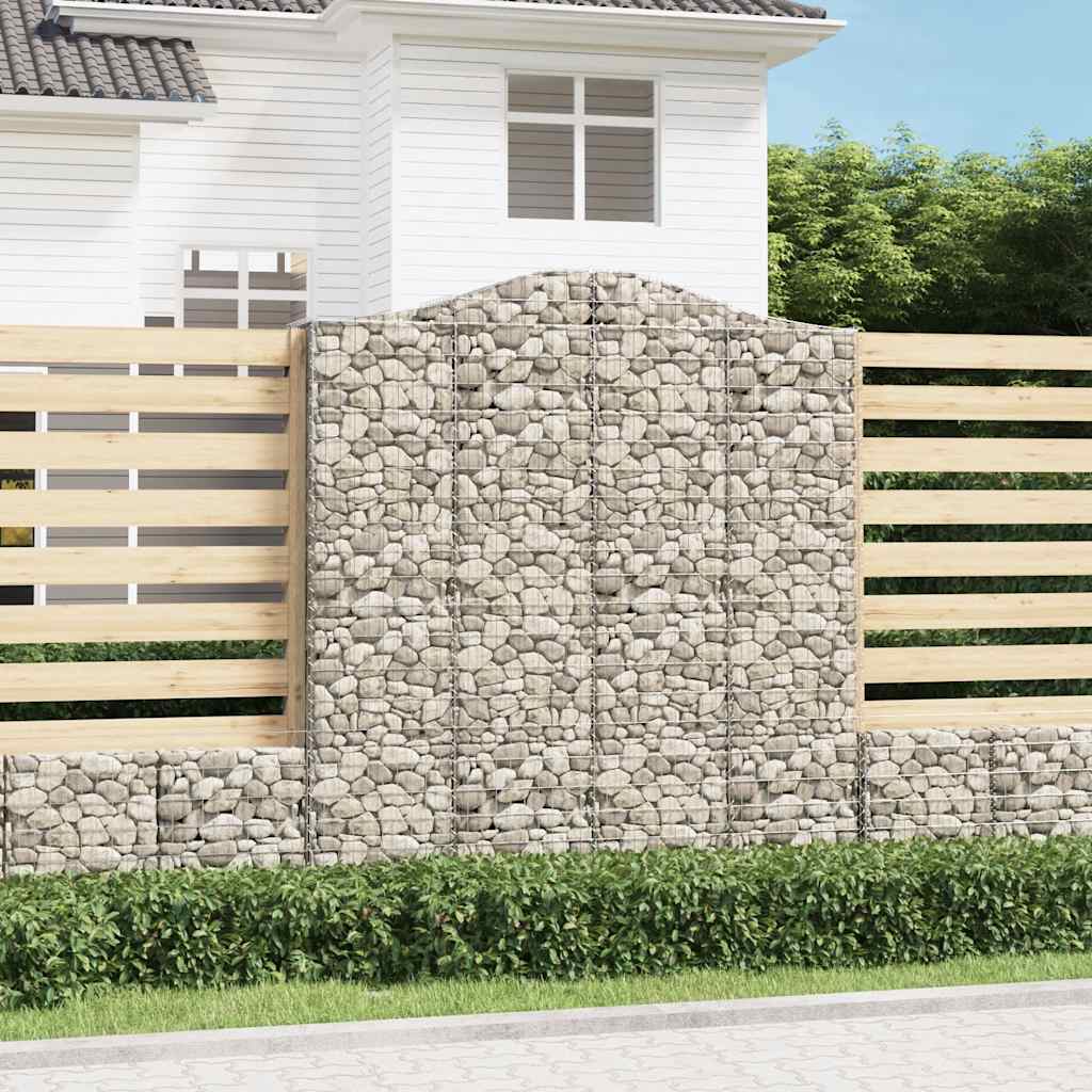 Arched Gabion Baskets 7 pcs 200x50x220/240 cm Galvanised Iron