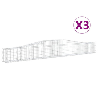 Arched Gabion Baskets 3 pcs 400x30x40/60 cm Galvanised Iron