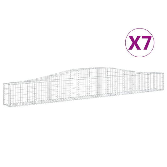 Arched Gabion Baskets 7 pcs 400x30x40/60 cm Galvanised Iron