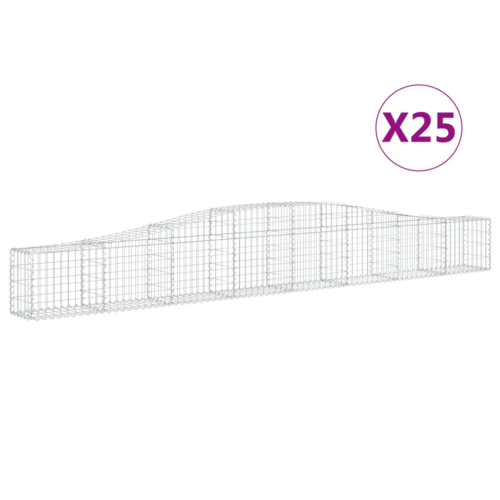 Arched Gabion Baskets 25 pcs 400x30x40/60 cm Galvanised Iron
