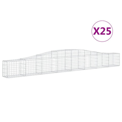 Arched Gabion Baskets 25 pcs 400x30x40/60 cm Galvanised Iron