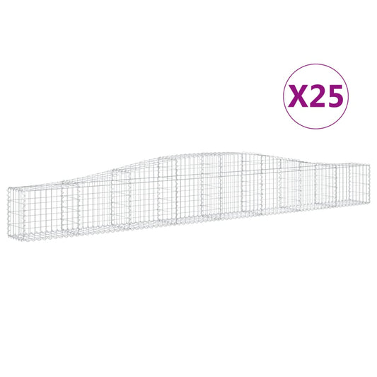 Arched Gabion Baskets 25 pcs 400x30x40/60 cm Galvanised Iron