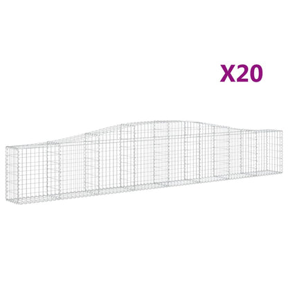 Arched Gabion Baskets 20 pcs 400x30x60/80 cm Galvanised Iron