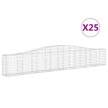 Arched Gabion Baskets 25 pcs 400x30x60/80 cm Galvanised Iron