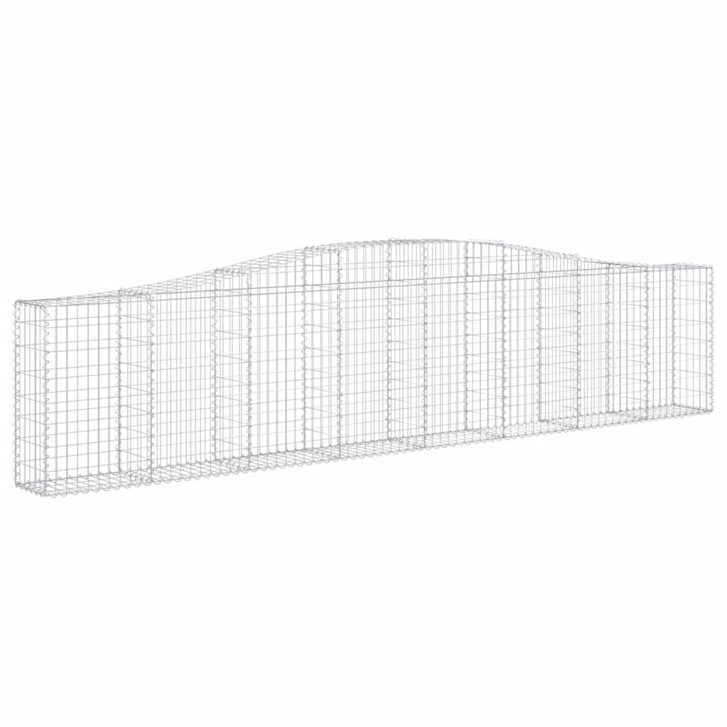 Arched Gabion Baskets 15 pcs 400x30x80/100 cm Galvanised Iron