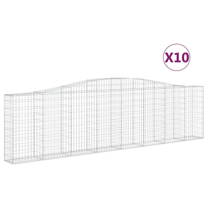 Arched Gabion Baskets 10 pcs 400x30x100/120 cm Galvanised Iron
