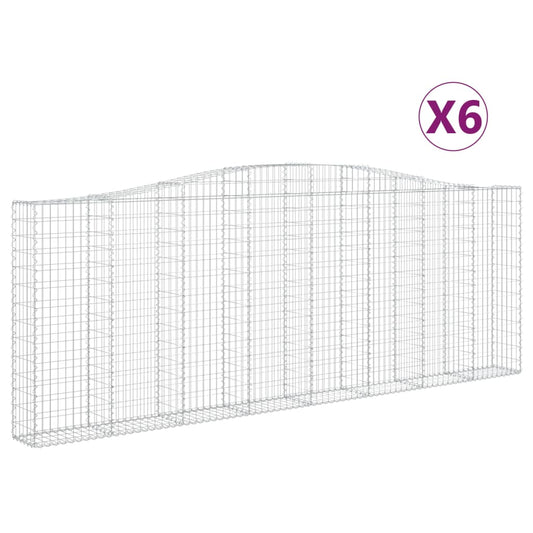 Arched Gabion Baskets 6 pcs 400x30x140/160 cm Galvanised Iron